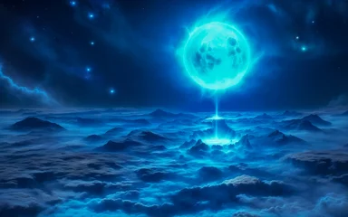 Photo sur Plexiglas Pleine Lune arbre planet like the sun cold dwarf sky stars cold