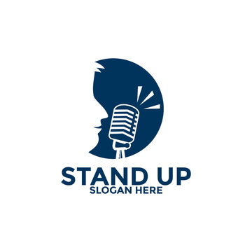 Stand up Comedy logo design vector template