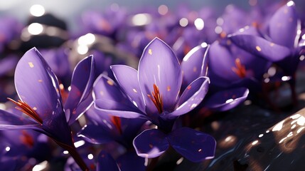 Purple Crocus Flowers Spring High Quality, Background, High Quality Photo, Hd