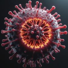 illness respiratory coronavirus 2019-ncov flu outbreak 3D medical illustration. Microscopic view of floating influenza virus cells. Dangerous illness corona virus, SARS pandemic risk concept