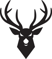 Rustic Elegance Deer Head Logo Design Art Elegant Wilderness Deer Head Emblem Vector