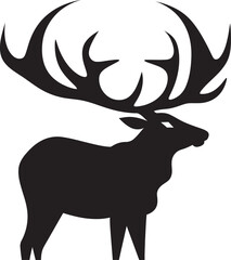 Regal Antlers Deer Head Logo Vector Design Serene Wilderness Deer Head Iconic Emblem