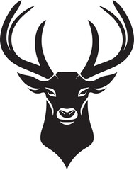 Rustic Majesty Deer Head Logo Design Artwork Serene Stag Deer Head Icon Vector