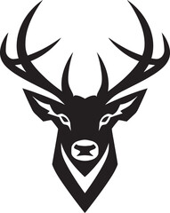 Forest Emblem Deer Head Iconic Symbol Symbolic Stag Deer Head Logo Design Vector