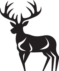 Wilderness Majesty Deer Head Logo Design Vector Stately Antlers Deer Head Emblem Vector Icon