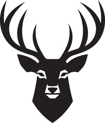 Elegance of the Wild Deer Head Vector Emblem Wilderness Majesty Deer Head Icon Design Vector