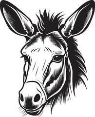 Hoofed Honor: Donkey Iconic Emblem Mule Majesty: Donkey Logo Vector