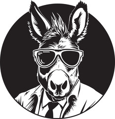 Mule Majesty: Donkey Logo Vector Noble Nag: Emblematic Design