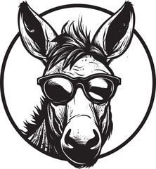 Reliable Runner: Donkey Iconic Emblem Assured Ass: Logo Vector Icon