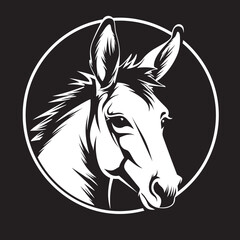 Hoofed Honor: Donkey Iconic Emblem Mule Majesty: Donkey Logo Vector