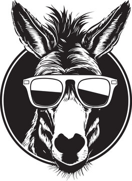Hoofed Honor: Donkey Iconic Emblem Mule Majesty: Donkey Logo Vector