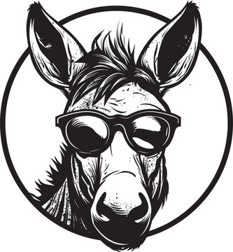 Reliable Runner: Donkey Iconic Emblem Assured Ass: Logo Vector Icon
