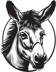 Reliable Runner: Donkey Iconic Emblem Assured Ass: Logo Vector Icon