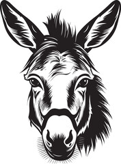 Hoofed Honor: Donkey Iconic Emblem Mule Majesty: Donkey Logo Vector