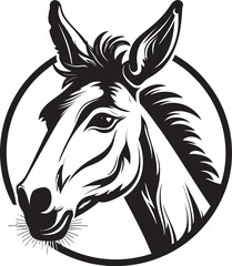Noble Nag: Emblematic Design Pack Animal Pride: Donkey Icon Vector
