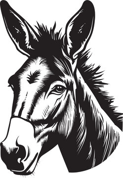 Pack Animal Pride: Donkey Icon Vector Steadfast Steed: Donkey Logo Design