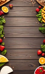 vegetables on wooden background