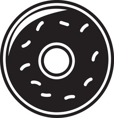 Flavorful Fantasy: Emblematic Design Tempting Treats: Donut Icon Vector