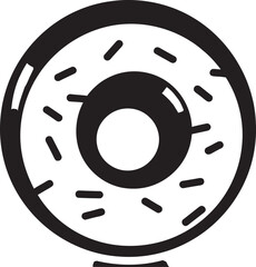 Flavorful Fantasy: Emblematic Design Tempting Treats: Donut Icon Vector
