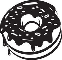 Sweet Swirls: Donut Emblem Design Confectionery Charisma: Iconic Donut Vector