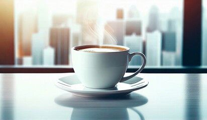 Obraz premium cup of coffee on a table