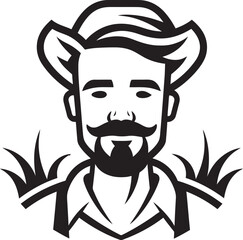 Cultivated Craft: Iconic Farmer Vector Rural Radiance: Farmer Logo Design