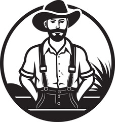 Harvest Haven: Logo Vector Icon Agrarian Artistry: Farmer Emblem Design