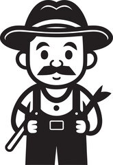 Farmstead Pride: Farmer Logo Vector Agrarian Aura: Emblematic Design