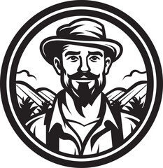 Harvest Haven: Logo Vector Icon Agrarian Artistry: Farmer Emblem Design