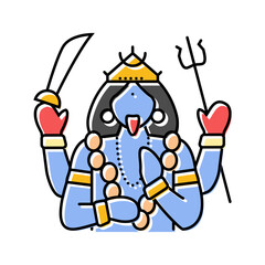 kali god indian color icon vector. kali god indian sign. isolated symbol illustration