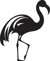 Obraz premium Radiant Feathers Flamingo Emblem Icon Tropical Grace Flamingo Logo Design Vector