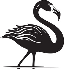 Flamingo Flight Bird Emblem Design Icon Rosy Elegance Flamingo Logo Vector Artwork