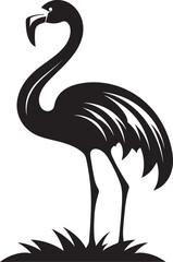 Pink Paradise Bird Emblem Vector Icon Tropical Majesty Flamingo Emblem Design Icon