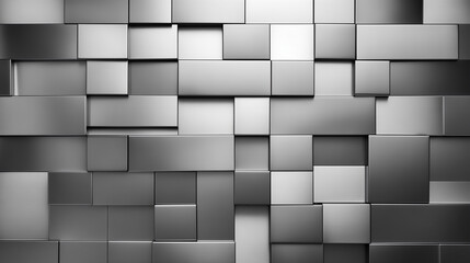 Monochromer Hintergrund aus geometrischen Formen, Metall silber