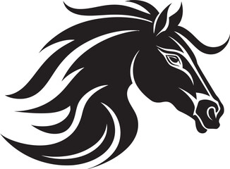 Steed Symbol Horse Vector Icon Serene Stallion Iconic Horse Emblem