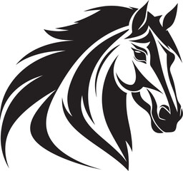 Fototapeta premium Serene Stallion Vector Horse Emblem Equine Majesty Emblematic Horse Icon