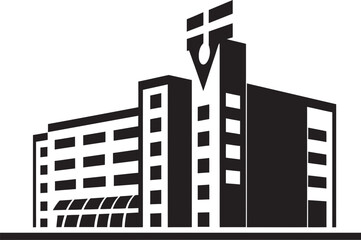 HealPoint Highrise Clinic Logo Design Health Haven Hospital Emblem Vector