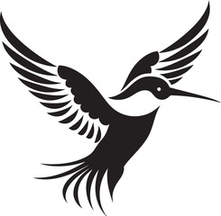 Luminescent Wings Iconic Hummingbird Swooping Splendor Hummingbird Emblem Design
