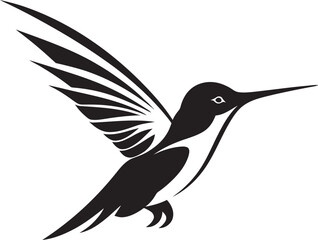 Swooping Splendor Hummingbird Emblem Design Airborne Aesthetic Vector Hummingbird