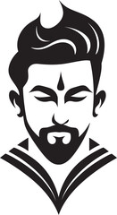 Opulent Occasion: Indian Groom Logo Celebratory Charm: Wedding Man Icon