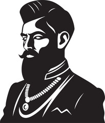 Cultural Charisma: Wedding Man Vector Festive Finery: Indian Groom Emblem