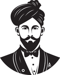 Celebratory Charm: Indian Wedding Man Iconic Ethereal: Logo of Groom