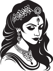 Cultural Classic: Indian Bride Icon Radiant Bride: Wedding Woman Logo