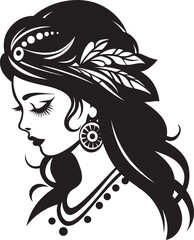Ethnic Elegance: Bride Icon Vector Maharani's Mark: Indian Bride Emblem