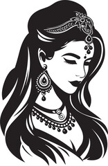 Cultural Charisma: Bride Vector Festive Finery: Emblem of Bride