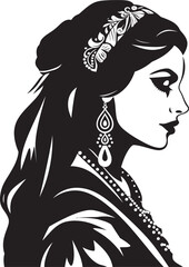Festive Finery: Emblem of Bride Vivid Vows: Indian Wedding Woman Logo