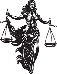 Virtuous Vigilance: Justice Lady Icon Legal Luminary: Lady of Justice Emblem