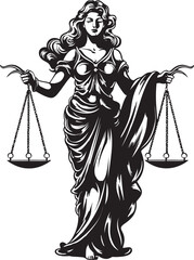 Virtuous Vigilance: Lady of Justice Emblem Legal Luminary: Justice Lady Icon