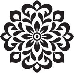 Spiritual Swirls: Mandala Emblem Icon Mystic Medallion: Logo of Mandala