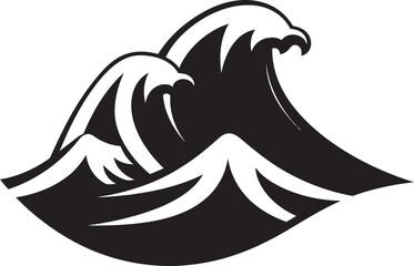 Oceanic Outline Water Wave Logo Design Tranquil Tide Minimalist Wave Iconic Emblem